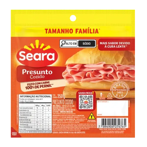 Presunto Fatiado Seara 350g — Seara
