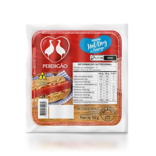 Salsicha de Frango Perdigão 500g  -Caixa c/12 — Perdigão