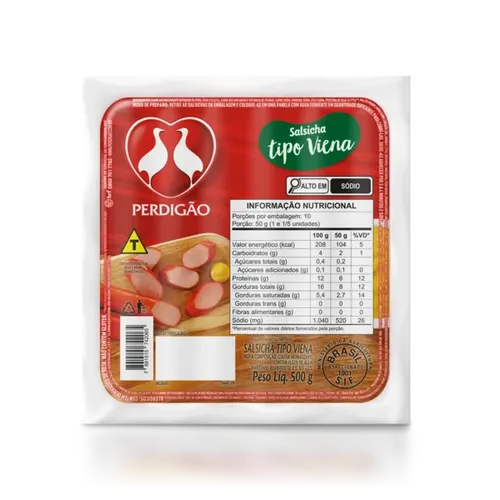 Salsicha Viena Perdigão 500g -Caixa c/12 — Perdigão