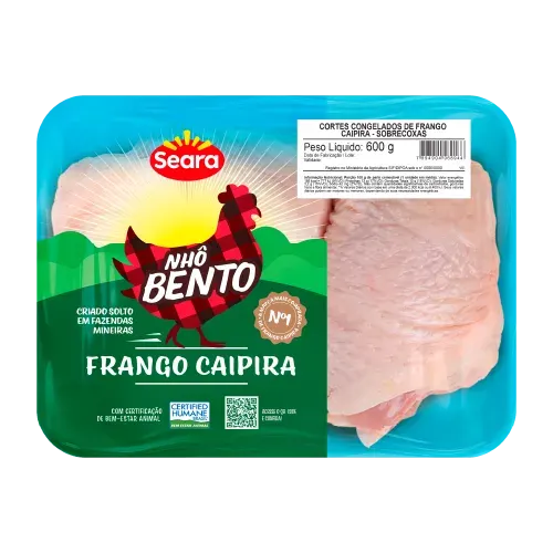 Sobrecoxa de Frango Caipira Bandeja Nhô Bento 600g — Seara