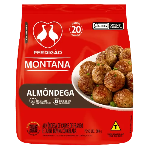 ALMONDEGA DE CARNE E DE FRANGO CG PCT 500G MONTANA PERDIGAO — Perdigão Montana