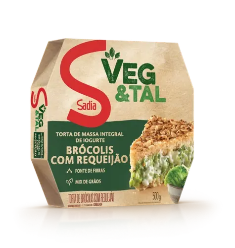 Torta Brócolis e Requeijão c/ Massa Iogurte Sadia Veg&Tal 500g -Caixa c/6 — Sadia