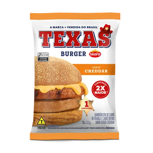 Texas Burger Misto Cheddar 112g — Seara