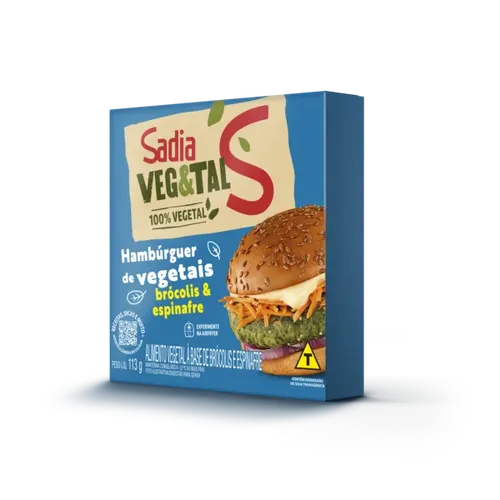 Hambúrguer Vegetal Brócolis & Espinafre Sadia Veg&Tal 113g - Caixa c/ 36 — Veg&Tal