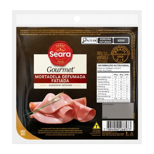 Mortadela Defumada Fatiada Seara Gourmet 180g — Seara Gourmet