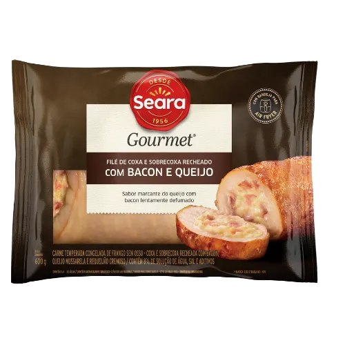 Filé de Coxa e Sobrecoxa Recheado Com Bacon e Queijo 600g — Seara