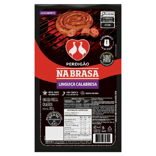 Linguiça Calabresa Pigmentada Perdigão Na Brasa C/16 — Perdigão Na Brasa
