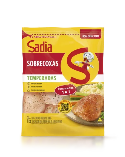 Sobrecoxa de Frango Temperada Sadia 1kg -Caixa c/8 — Sadia