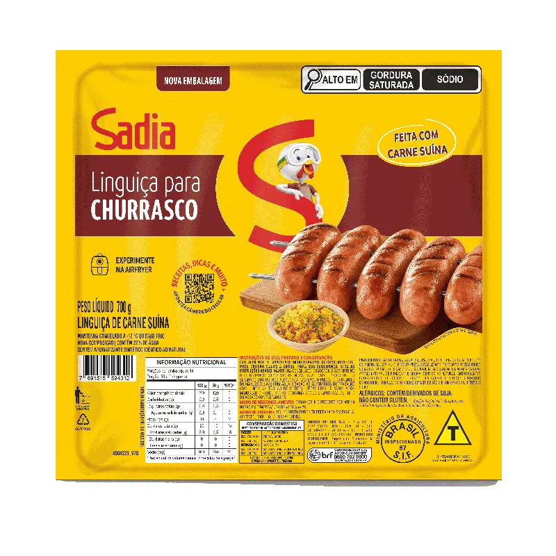 Linguiça Suína Sadia Congelada 700G Sadia — Sadia
