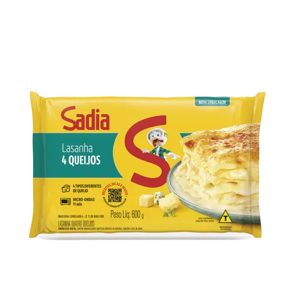 Lasanha Quatro Queijos Sadia  600g -Caixa c/6 — Sadia
