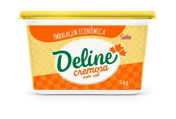 Margarina Cremosa com Sal Deline Pote 1kg -Caixa c/6 — Deline