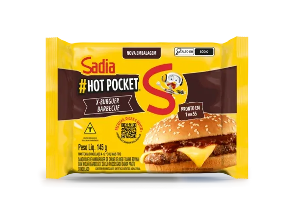Hot Pocket Sadia X-Burguer Barbecue 145g -Caixa c/18 — Sadia