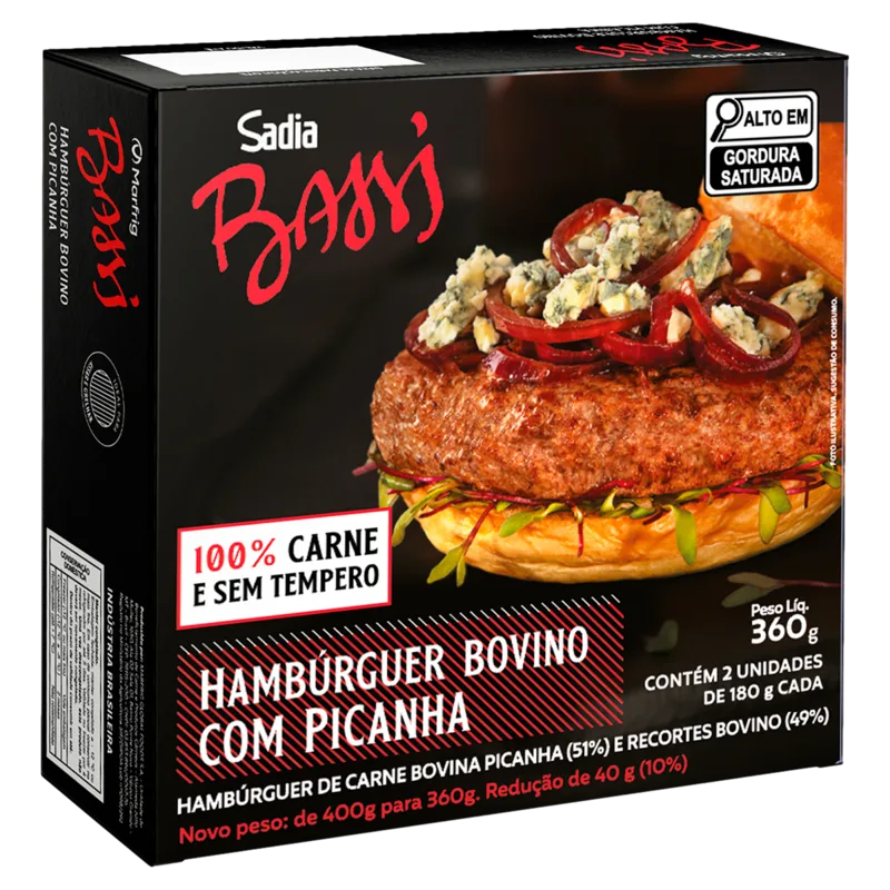 HAMBURGUER CART 360G BASSI ANGUS SADIA — Sadia