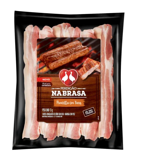 Pancetta Suína em Tiras s/ osso e c/ pele Na Brasa - Caixa c/10 — Na Brasa
