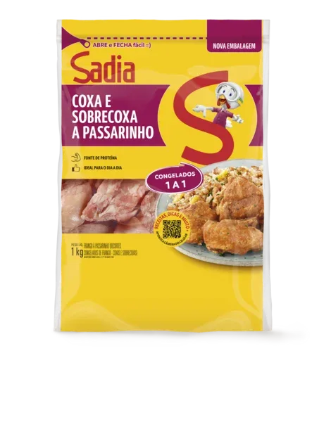 Coxa e Sobrecoxa a Passarinho de Frango Sadia 1kg -Caixa c/8 — Sadia