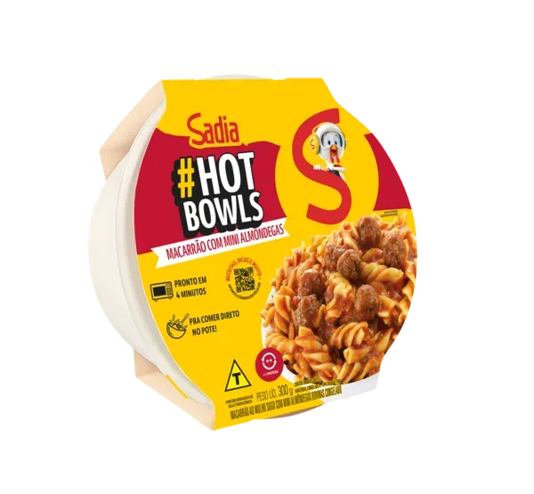 Hot Bowls Macarrão Mini Almôndegas Sadia 300g- Caixa c/9 — Sadia