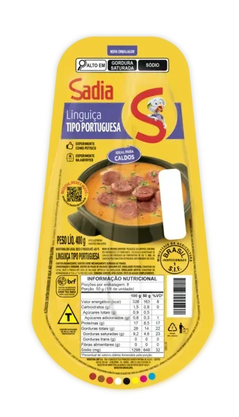 Linguiça Tipo Portuguesa Defumada Sadia 400g -Caixa c/18 — Sadia