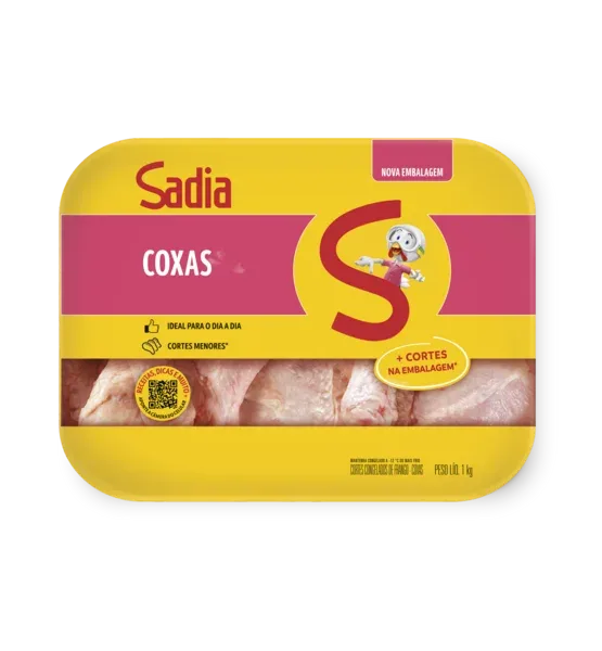 Coxa de Frango c/ Osso Sadia Bandeja 1kg  -Caixa c/12 — Sadia