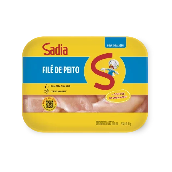 Filé de Peito de Frango Sadia Bandeja 1kg (cortes menores) - Caixa c/12 — Sadia