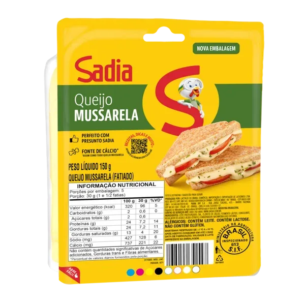 Queijo Mussarela Fatiado Sadia Soltíssimo 150g - Caixa c/28 — Sadia