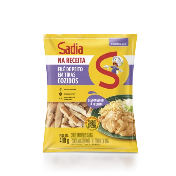 Peito de Frango Cozido em Tiras Sadia na Receita 400g -Caixa c/12 — Sadia