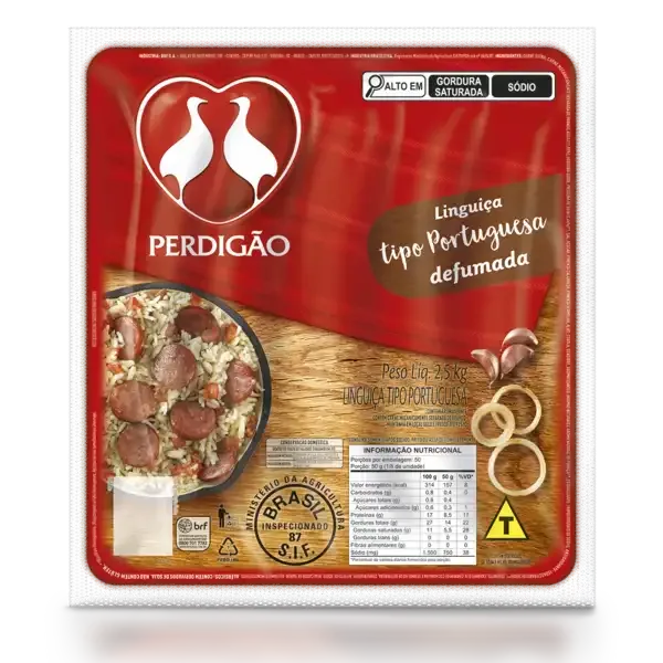 Linguiça Tipo Portuguesa Defumada Perdigão 2,5kg -Caixa c/4 — Perdigão