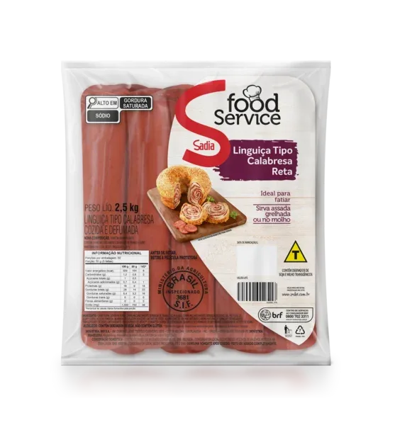 Linguiça Tipo Calabresa Reta Defumada Sadia 2,5Kg -Caixa c/3 — Sadia