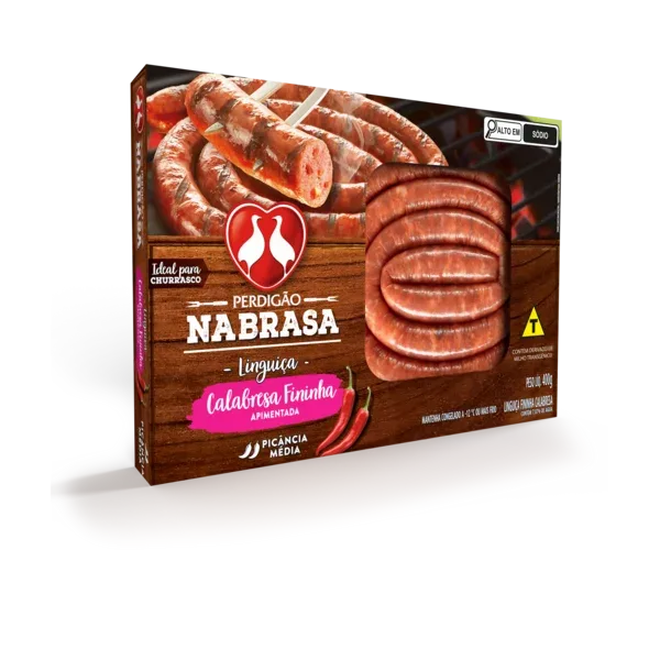 Linguiça Calabresa Fininha Apimentada Perdigão Na Brasa 400g -Caixa c/20 — Perdigão Na Brasa