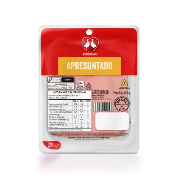 Apresuntado Fatiado Perdigão 200g -Caixa c/20 — Perdigão