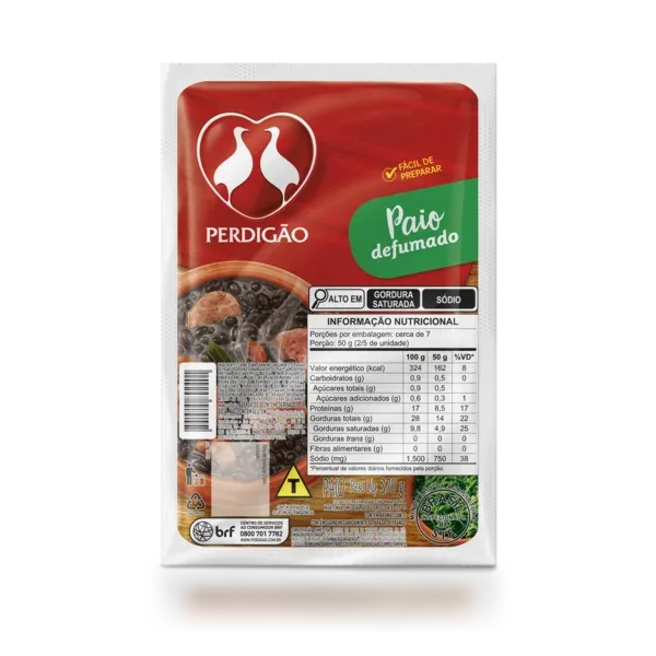 Linguiça Paio Defumada Perdigão 370g -Caixa c/24 — Perdigão