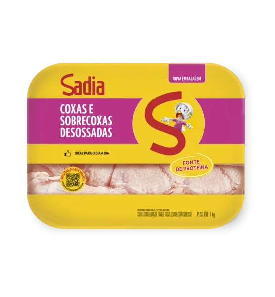 Coxa com Sobrecoxa de Frango sem Osso Sadia 1kg -Caixa c/12 — Sadia