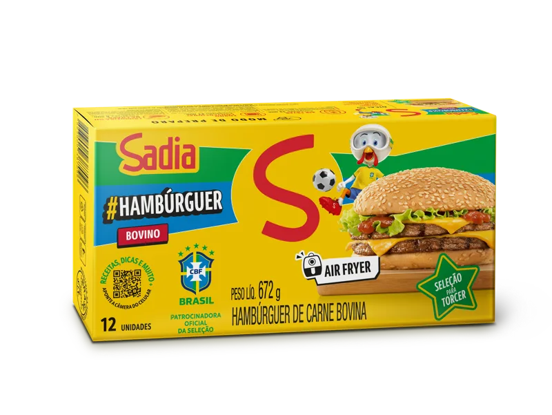 Hamburger Bovino Sadia - 12 Un. 672g -Caixa c/12 — Sadia
