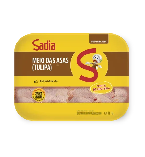 Meio da Asa de Frango Sadia 1kg -Caixa c/12 — Sadia