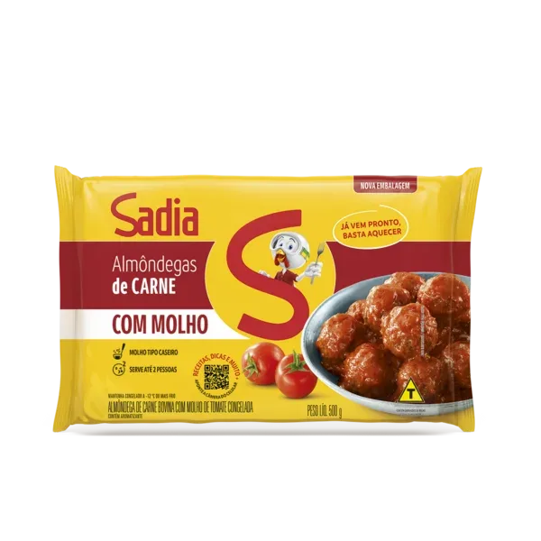 Almondega Bovina Sadia 500g -Caixa c/12 — Sadia