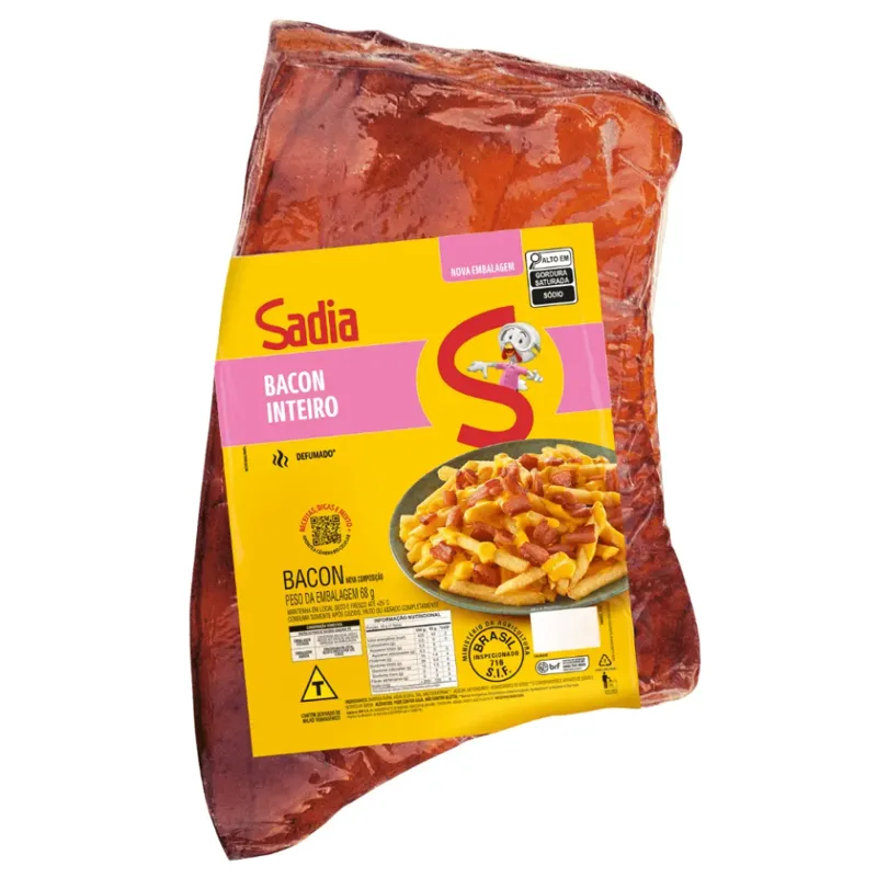 Bacon Defumado Manta Sadia Peso Variável de 3 até 4kg - Caixa c/4 — Sadia