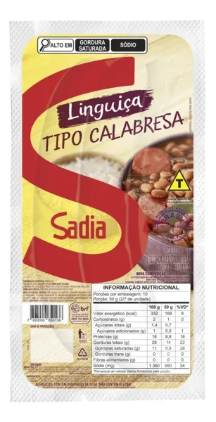 Linguiça Tipo Calabresa Defumada Sadia 500g -Caixa c/10 — Sadia