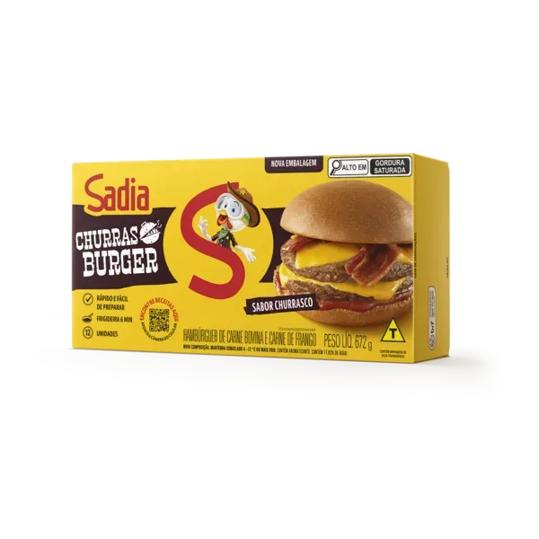 Hambúrguer de Carne de Frango e Bovina Churrasco Sadia Churras Burger 672g — Sadia