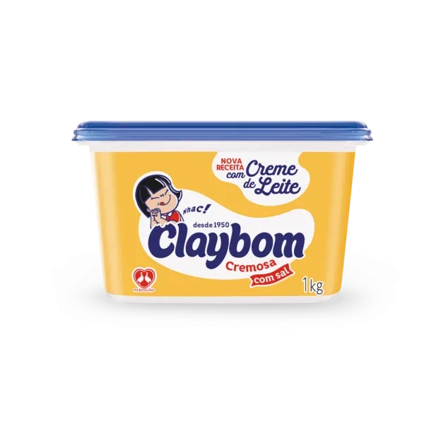 Margarina Cremosa com Sal Claybom Pote 1kg -Caixa c/6 — Claybom