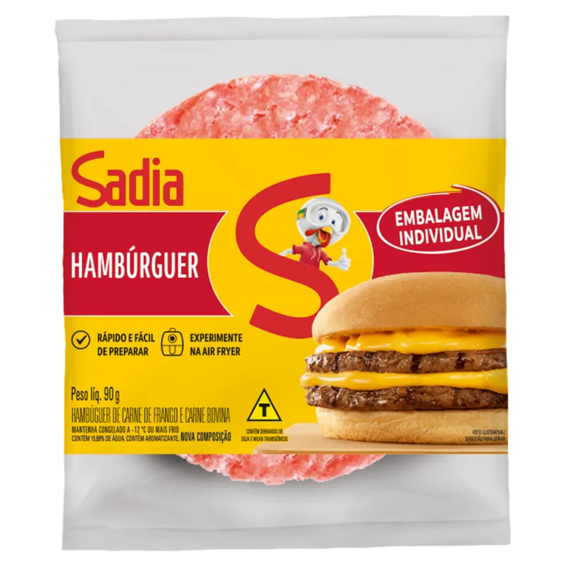 HAMBURGER AVE/BOV SADIA 90G/60UN — Sadia
