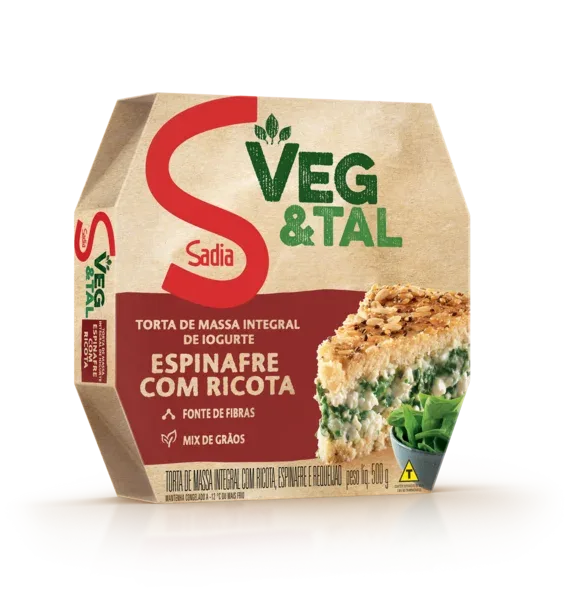 Torta Espinafre e Ricota c/ Massa Iogurte Sadia Veg&Tal 500g -Caixa c/6 — Sadia Veg&Tal