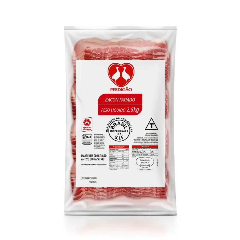 Bacon Defumado Fatiado Perdigão Food Service 2,5Kg -Caixa c/6 — Perdigão