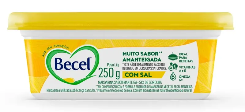 Margarina Becel Amanteigada Com Sal 250g -Caixa c/24 — Becel