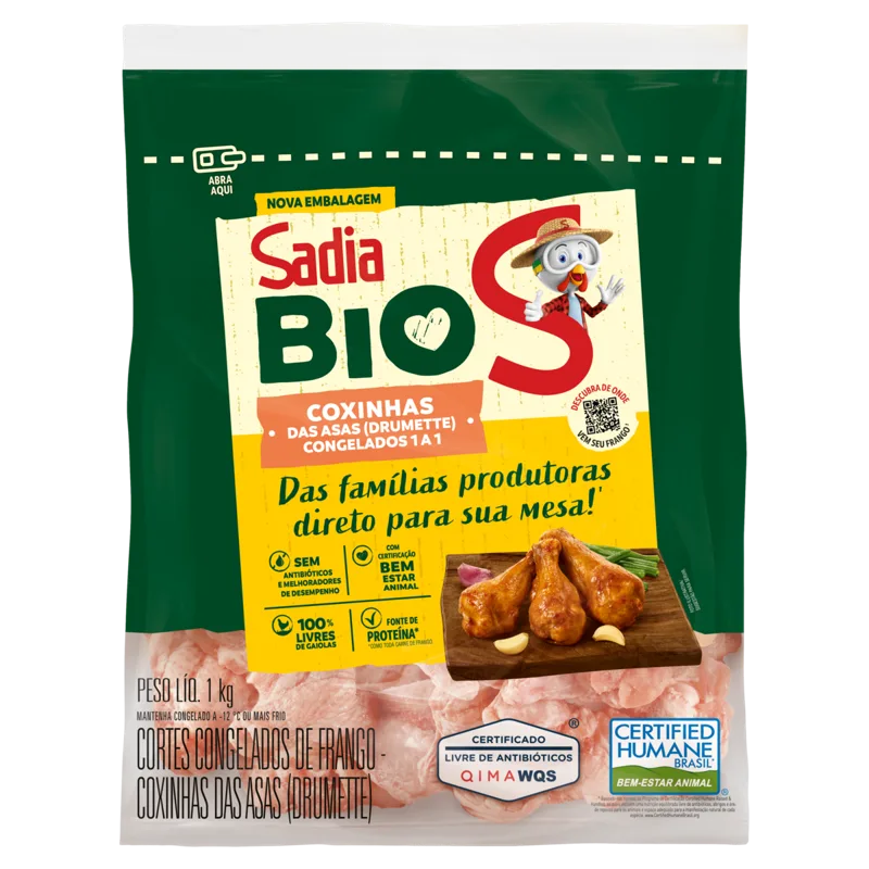 Coxinha da Asa de Frango Drumette Sadia Bio 1kg -Caixa c/12 — Sadia Bio
