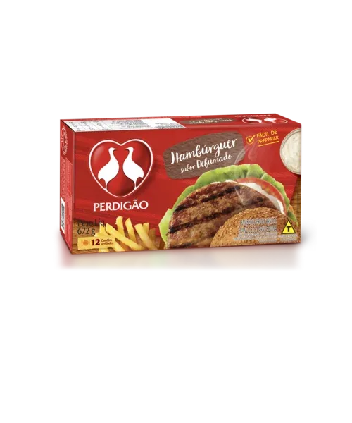 Hamburguer Frango/Bovino Defumado Perdigão 672G -Caixa c/12 — Perdigão