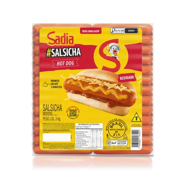 Salsicha Hot-Dog Sadia 3kg -Caixa c/2 — Sadia