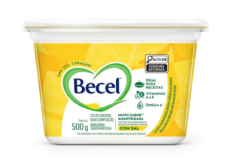 Margarina Amanteigada C/ Sal Becel 500g -Caixa c/12 — Becel