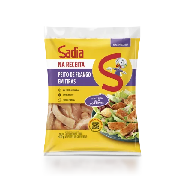 Peito de Frango em Tiras s/ Pele e Osso Sadia na Receita 400g -Caixa c/12 — Sadia