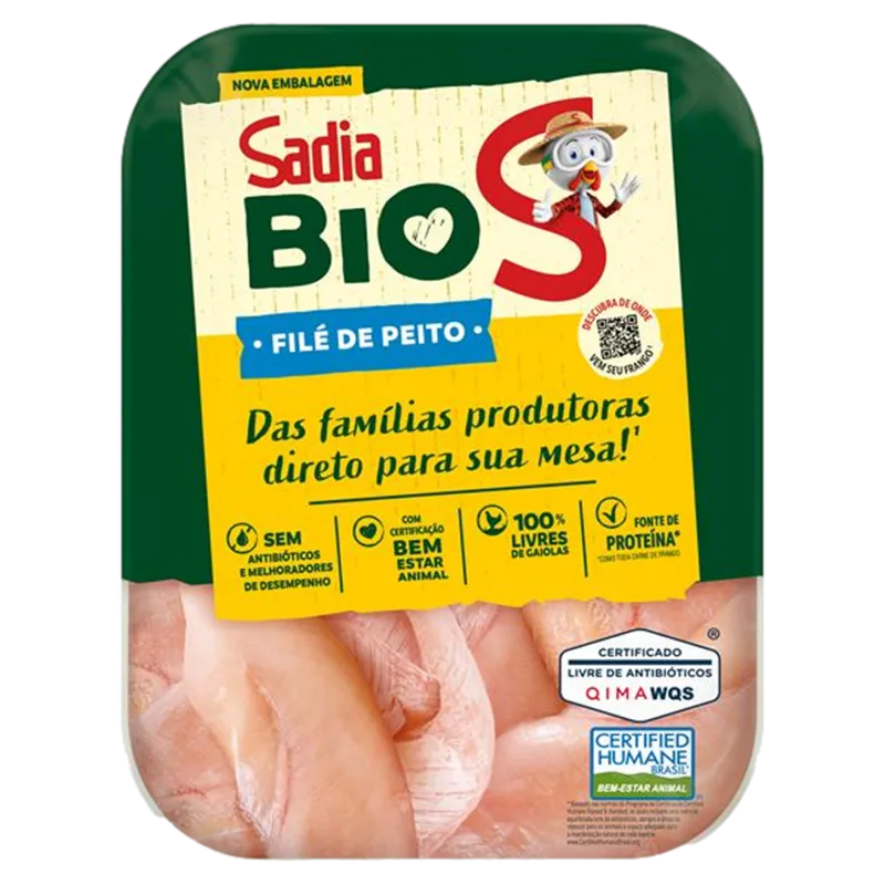 Filé de Peito de Frango sem Pele sem Osso Sadia Bio 1kg -Caixa c/12 — Sadia Bio