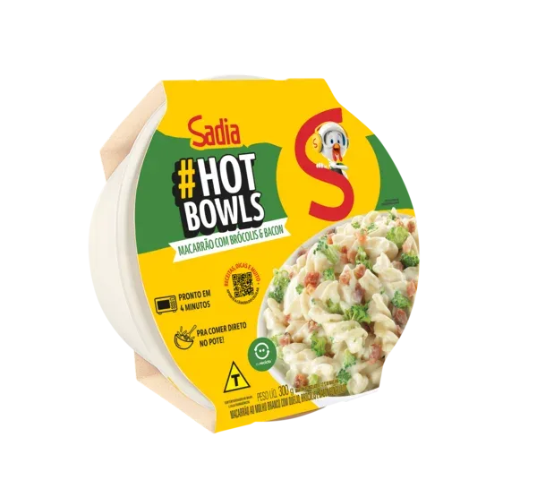 Hot Bowls Macarrão com Brócolis e Bacon Sadia 300g - Caixa c/9 — Sadia