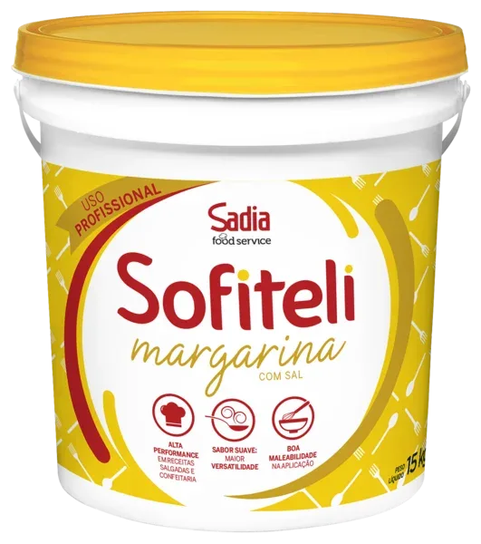 Margarina com Sal 75% de Lidípio Sofiteli Balde 15kg -Caixa c/1 — Sofiteli · Food Service